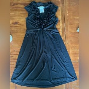 Maggy London Women’s Ruffled Neck Sleeveless Gathered Waist Dress NWT